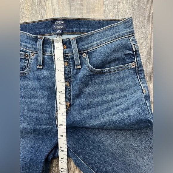 J. Crew Women's Jeans Blue 9" Mid Rise Skinny Button Fly Size 27 - Picture 14 of 14